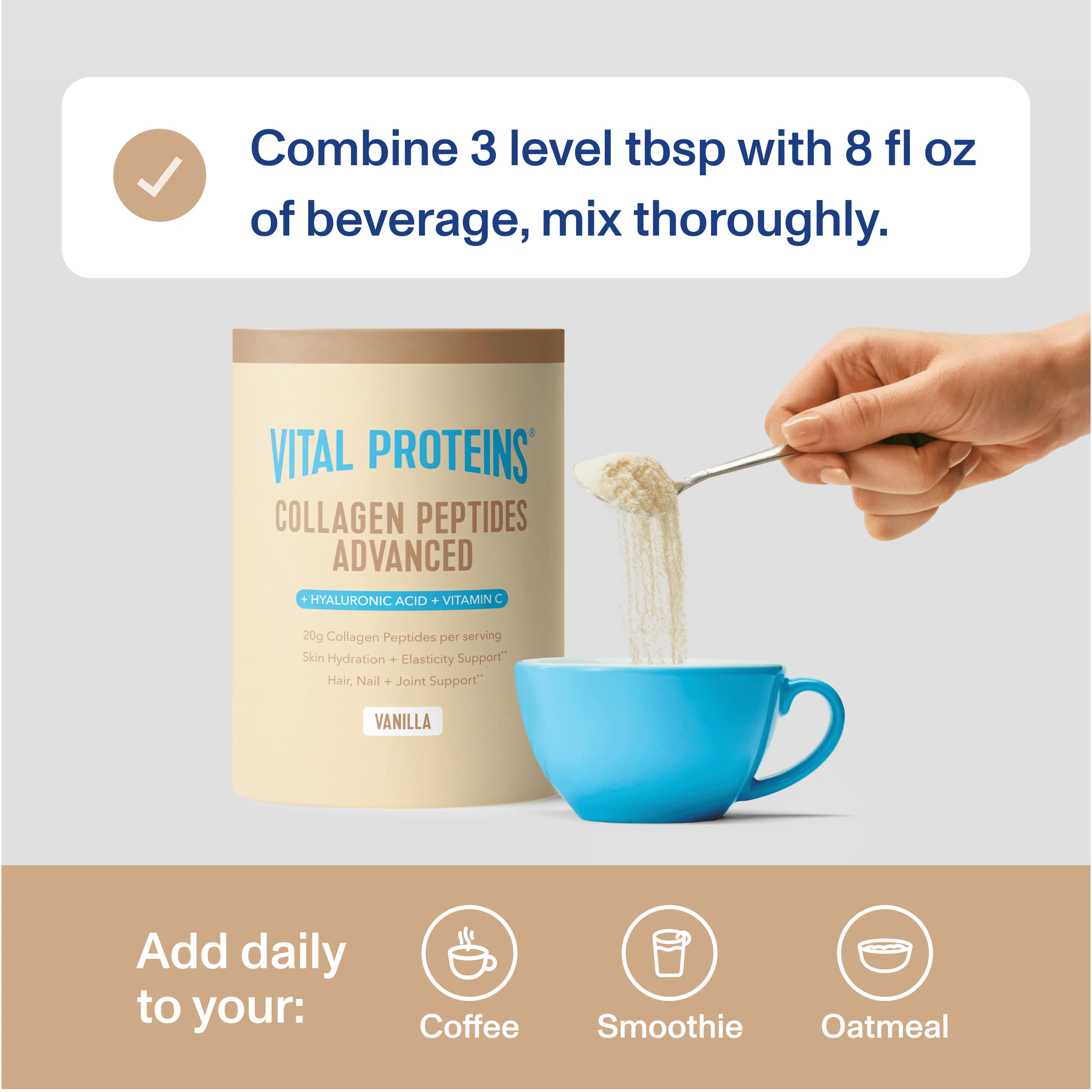 Vanilla Collagen Peptides Advanced - with Hyaluronic Acid & Vitamin C - Image 4